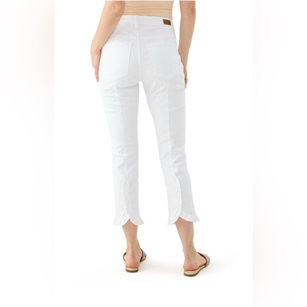 Crown & Ivy High Rise Skinny Cropped White Jeans 16